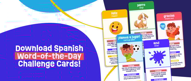 download Spanish word of the day challenge cards
